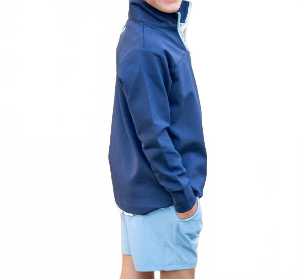 NEW BLUE QUAIL CLOTHING CO. quarter zip performance pullover top in navy blue